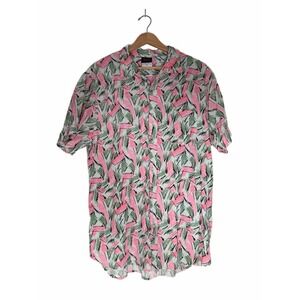 Stranger Things 3 Hopper Woven Hot Topic Button Down Button Up Sz XL Retro